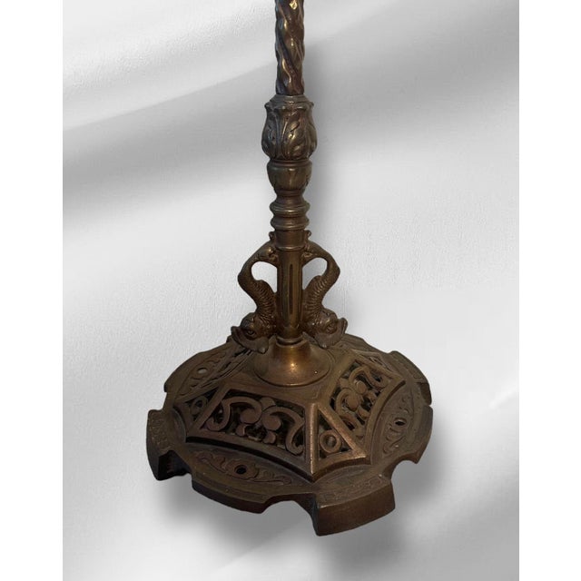 1920s 1920s Two Swans and Two Dolphins Floor Lamp For Sale - Image 5 of 5