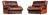 Pair of Mid 20th Century Italian-Inspired Leather Lounge Chairs in Red For Sale