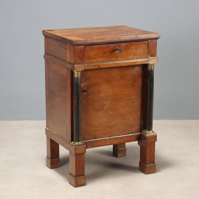 Brown Empire Bedside Table in Walnut For Sale - Image 8 of 8