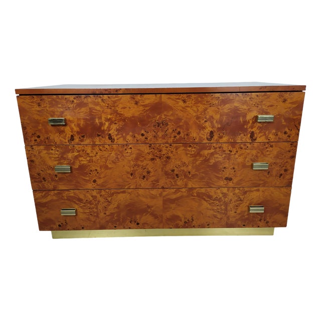 Vintage Amboyna Burl Chest of Drawers, 1970s For Sale