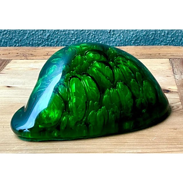 Vintage Green Glass Abstract Sculpture For Sale In West Palm - Image 6 of 12