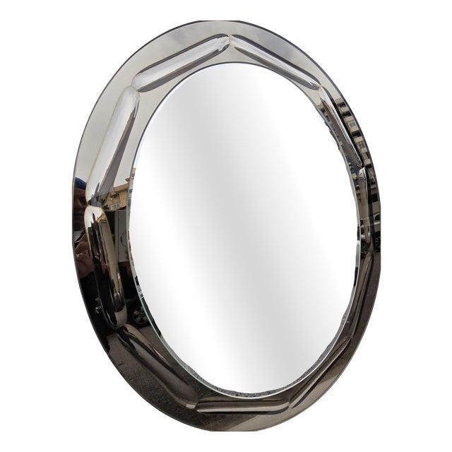 Italian Oval Mirror, 1960s For Sale