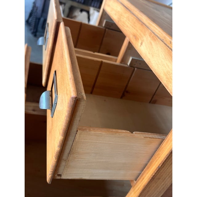 Large Bank of French Art Deco Filing Drawers, Circa 1930s For Sale - Image 9 of 11