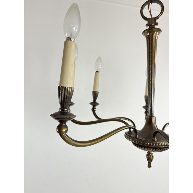 Mid-Century Modern Mid-Century Eight-Light Brass Chandelier, 1950s For Sale - Image 3 of 8