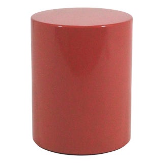 1980s Metro Cylindrical Side Table / Pedestal Desert Red For Sale