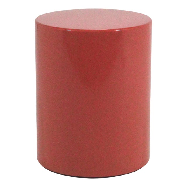 1980s Metro Cylindrical Side Table / Pedestal Desert Red For Sale