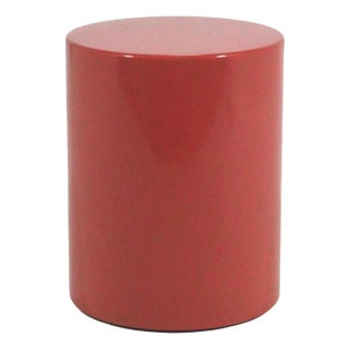 Metro Cylindrical Side Table/Pedestal in Desert Red For Sale