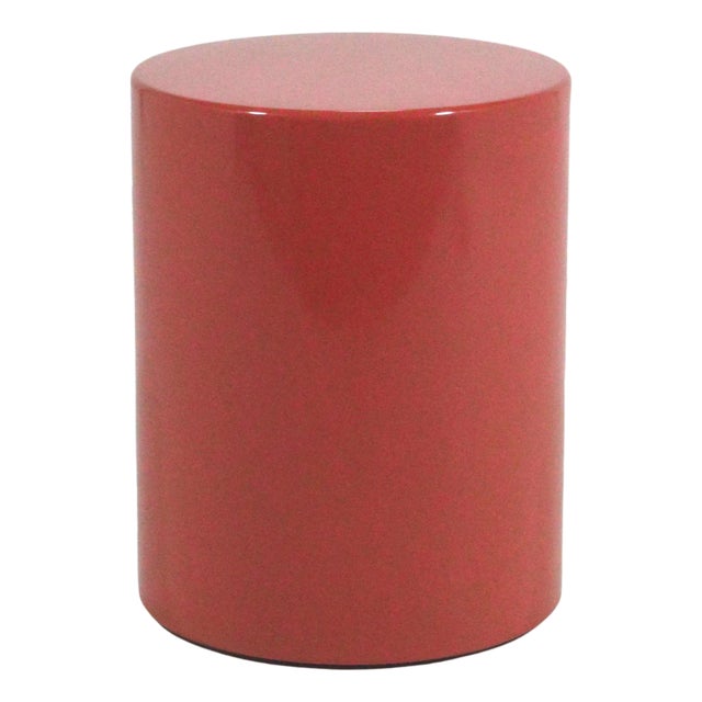 Metro Cylindrical Side Table/Pedestal in Desert Red For Sale