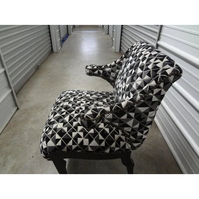 Billy Baldwin Pair of Grosfeld House Inspired Ebonized Chairs With Hoof Feet For Sale - Image 4 of 13