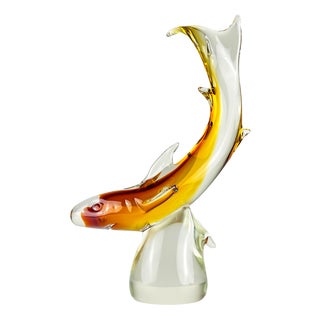 Original Murano Glass Sculpture of Shark by Michele Rossetto, Italy, 1979 For Sale