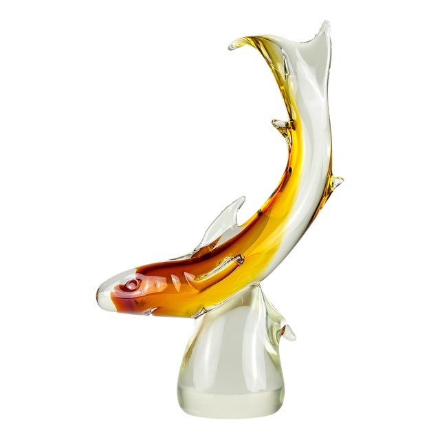 Original Murano Glass Sculpture of Shark by Michele Rossetto, Italy, 1979 For Sale