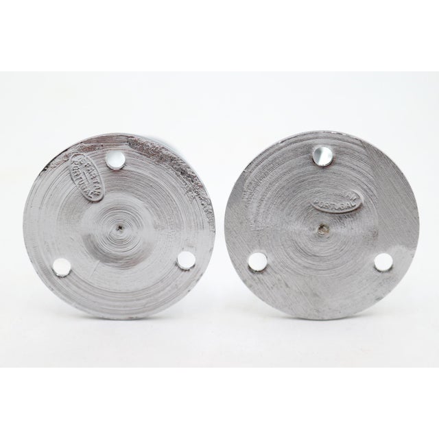 Pair of Vintage Chrome Bathroom Towel Bar Brackets For Sale - Image 4 of 5