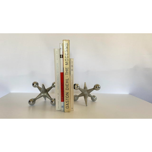 Metal Mid Century Bill Curry Model J1 Jacks Bookends/Paperweights - a Pair For Sale - Image 7 of 8
