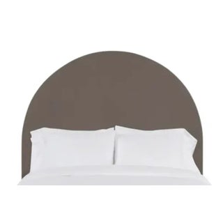 Poppy King Headboard, Mushroom Velvet For Sale
