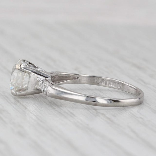2010s 1.52ctw Round Diamond Engagement Ring Platinum Size 7.25 Gia For Sale - Image 5 of 8