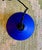 1980s Blue Danish Glass Pendant Light. Scandinavian Mid Century Design For Sale - Image 4 of 6