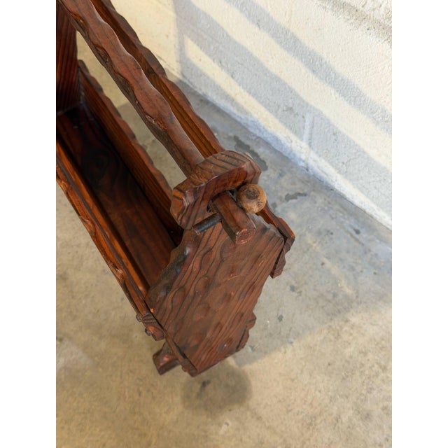 Mid 20th Century Dark Wood Magazine Holder Mid-Century Modern Vintage For Sale - Image 5 of 9