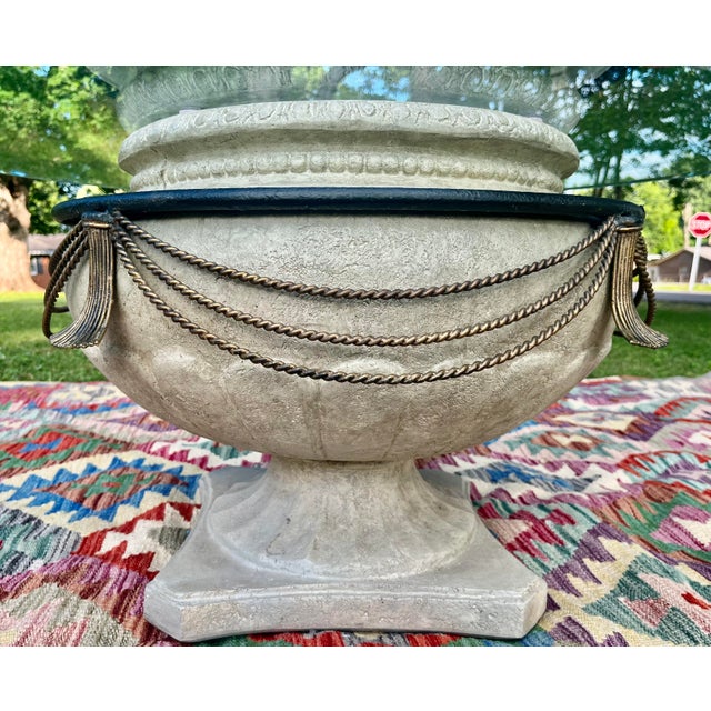 Vintage Grecian Urn Base Glass Top Coffee Table | Chairish