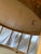 Off-white MCM Van Koret Style Spindle Leg Round Coffee Table With Painted Embellishment For Sale - Image 8 of 9