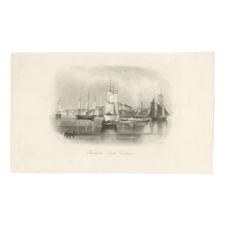 Charleston Harbor, South Carolina American Port View, 1850, Paper For Sale