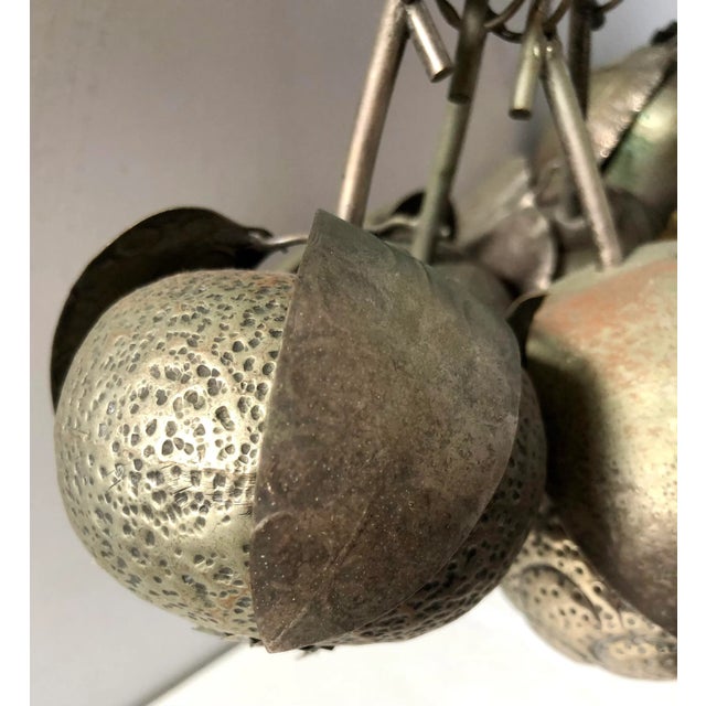 Greige Metal Fruit Ornaments on Its Hanger For Sale - Image 8 of 12