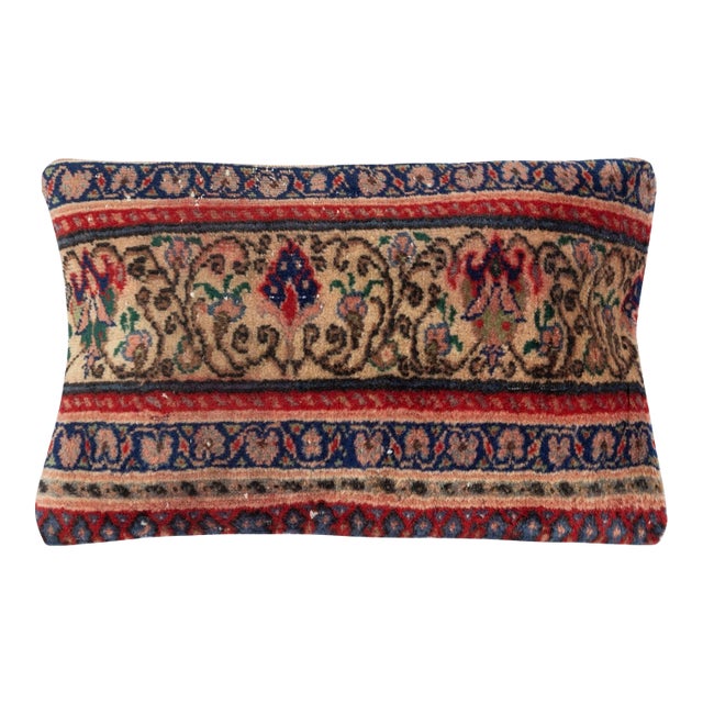 13"x20" Rustic Handmade Wool Cushion Cover. Vintage Turkish Rug Pillow For Sale