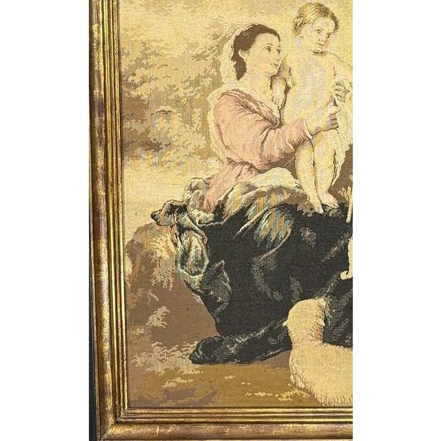 Large Vintage Woven Tapestry "The Holy Family With a Little Bird" After Murillo For Sale In Portland, OR - Image 6 of 16