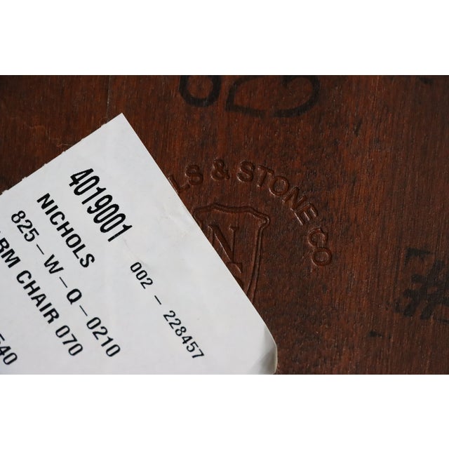 Pair of Nichols & Stone Style Cherry & Black Slat-Back Armchairs For Sale - Image 9 of 13