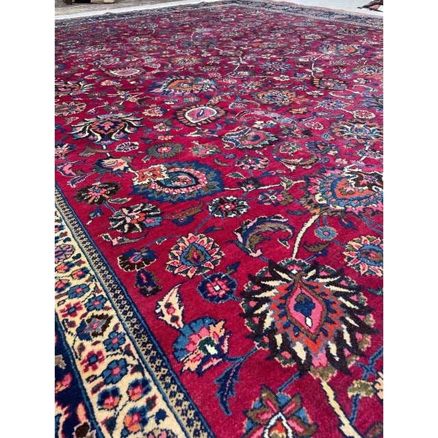 Vintage Persian Mashad Rug - 11.7 X 16 For Sale - Image 11 of 12