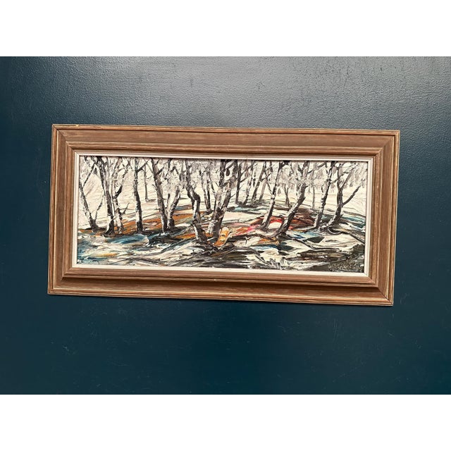 Forest in Winter, 1950s, Oil on Panel, Framed For Sale - Image 16 of 18