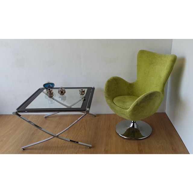 Bucket Seat in Chrome and Green, 1990s For Sale - Image 11 of 18