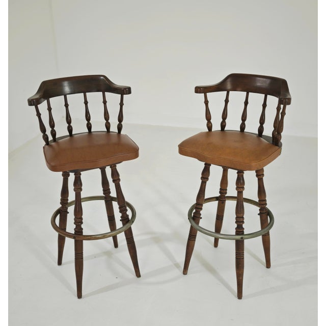 Vintage Italian Pizzetti Roma Wooden Stools, 1970s, Set of 2 For Sale - Image 6 of 17