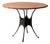 Mid-Century Leather and Iron Round Dining Table For Sale