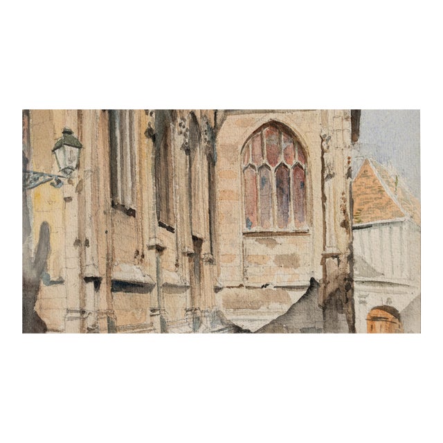 1920s 20th Century "St. Patrick's" Watercolor by E. Lesage For Sale - Image 5 of 9