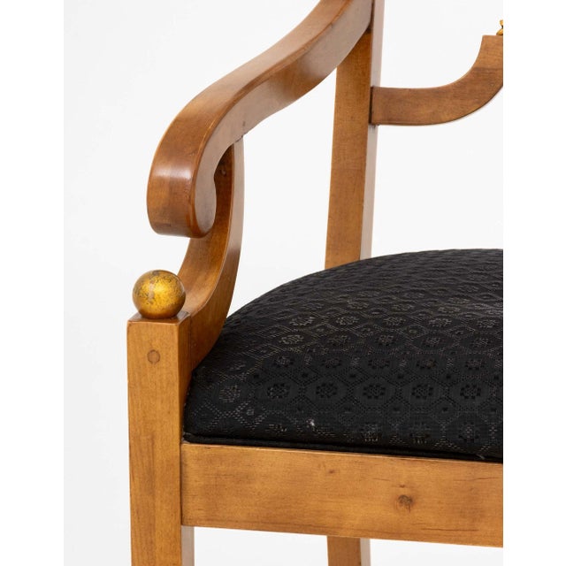 Henredon Henredon Furniture Neoclassical Style Burl Maple Armchair For Sale - Image 4 of 9