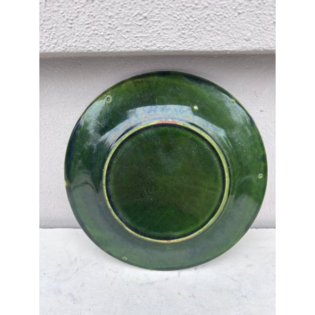 19th Century Majolica Pink Flowers Plate Clairefontaine For Sale - Image 4 of 4