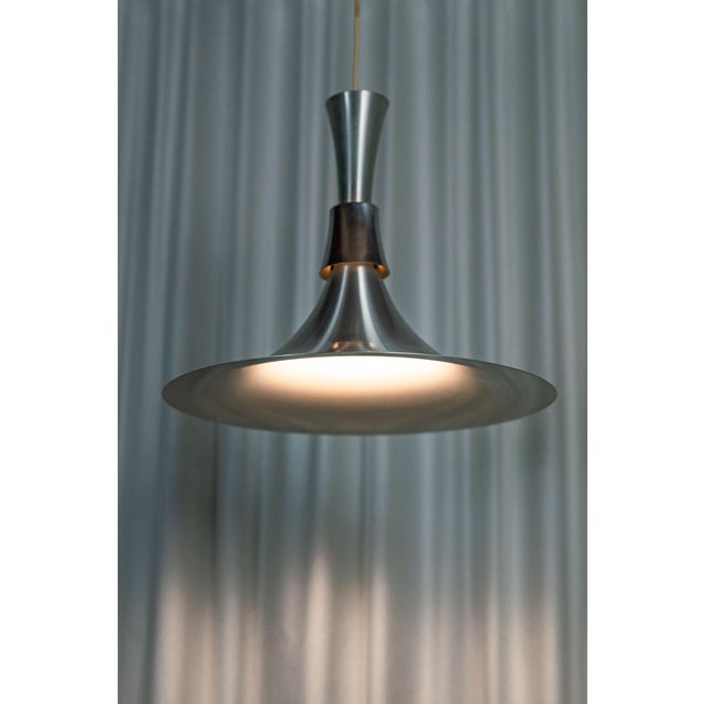 Aluminum pendant light by Ben Nordsted for Lyskaer Belysning, Denmark, 1970 Electricity revised, E27 bulb not provided...