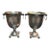 Late 20th Century Vintage Petite Trophy Style Pedestal Champagne Buckets- A Pair For Sale