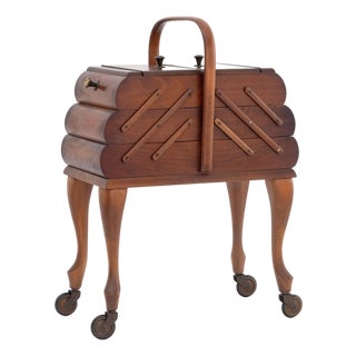 Art Deco Walnut Sewing Box, Early 20th Century For Sale