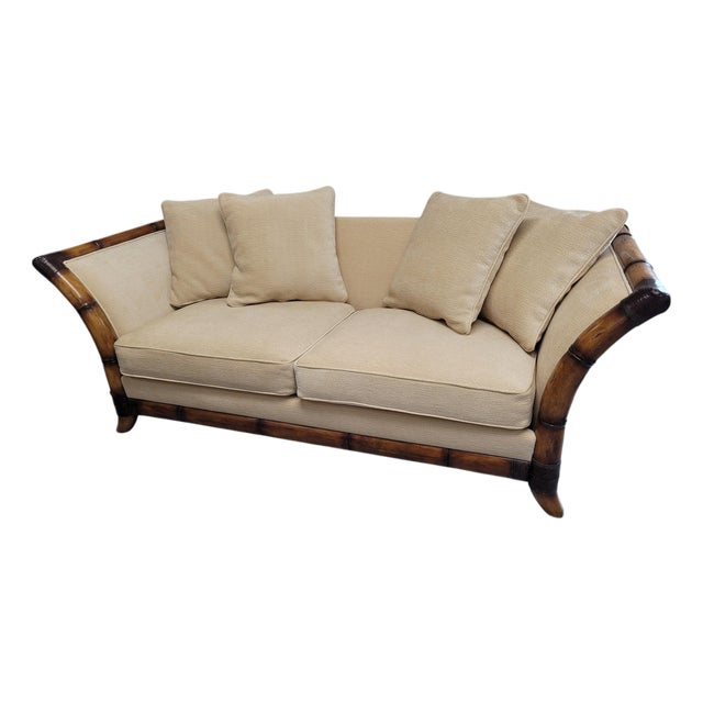 Postmodern Flared Arm Tuxedo Sofa in Textured Velvet For Sale