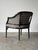 Vintage Black Lacquered Faux Bamboo Barrel-Back Armchair For Sale - Image 13 of 18