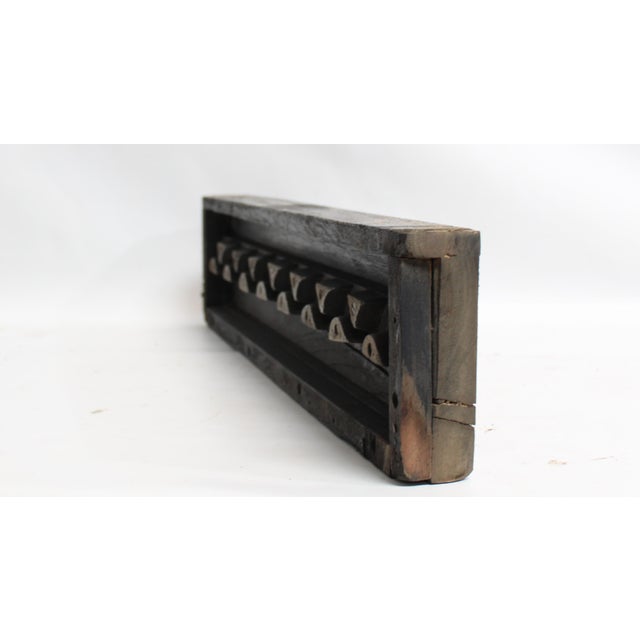 Symmetrical Block Pattern Black and White Cement Form For Sale - Image 10 of 13