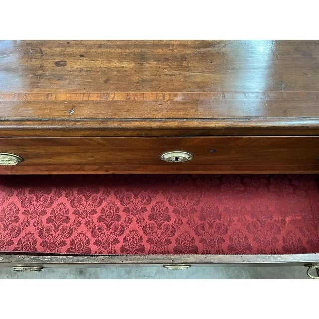 Italian Neoclassical Walnut Chest of Drawers, Hand-Carved, Mid 1700s For Sale - Image 9 of 12