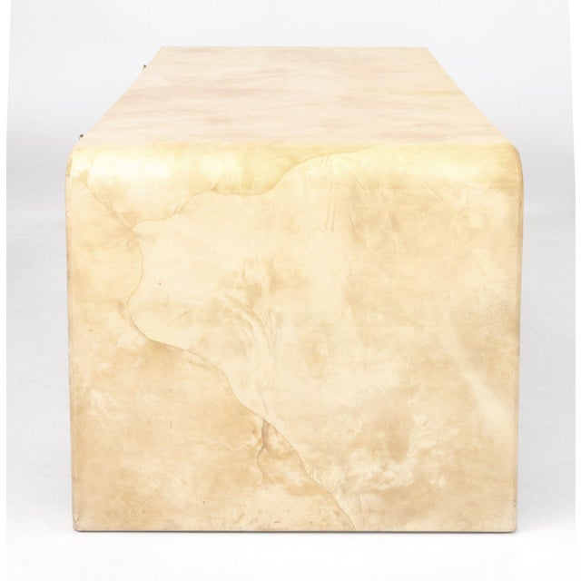 Cream Karl Springer Goatskin Desk and Chair, Ca. 1970 For Sale - Image 8 of 13