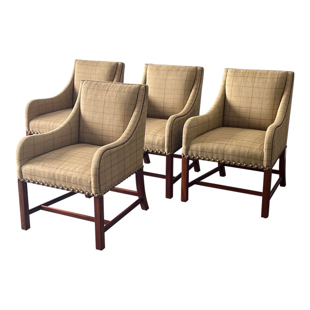 Ralph Lauren Cape Lodge Windowpane Print Dining Room Chairs, Set of