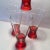 Glass Vintage Red Base With Gold Band Hand Blown Pilsner Glasses - Set of 4 For Sale - Image 7 of 11
