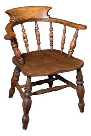 Antique Country House Captain's Chair, English, Smoker's Bow, Edwardian, c.1906