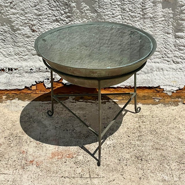 Vintage Boho Patinated Collectors Drum Table For Sale - Image 9 of 12