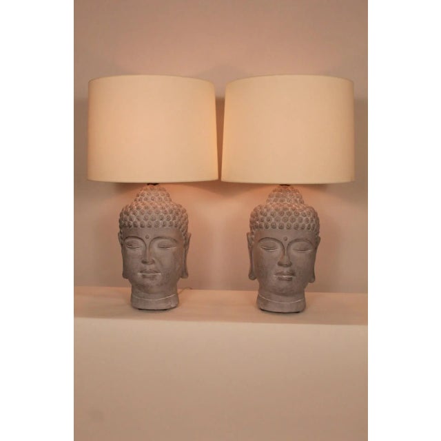James Mont Mid 20th Century James Mont Influence Buddha Table Lamps - a Pair For Sale - Image 4 of 13
