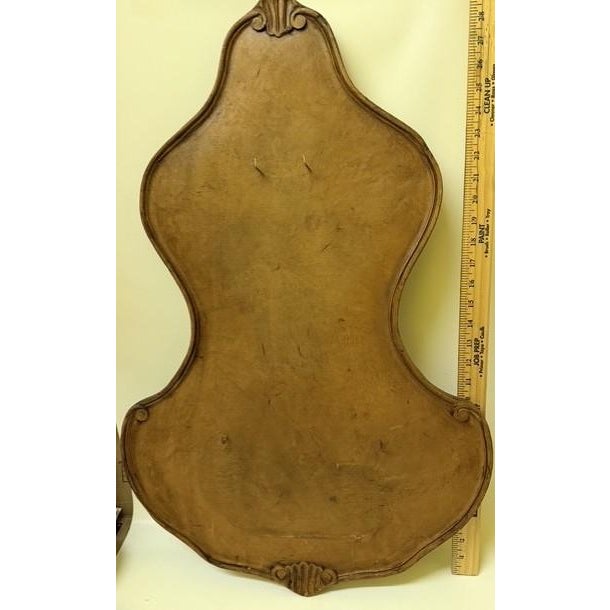 28" Vintage French Provincial Carved Wood Display Plaque or Lavabo Backing For Sale - Image 14 of 15
